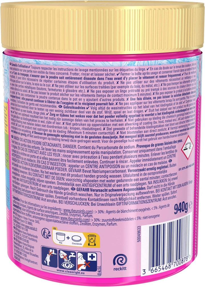 Vanish Oxi Action Wasch-Booster – Fleckenentferner für Textilien und gegen Verfärbungen – Pulver 940