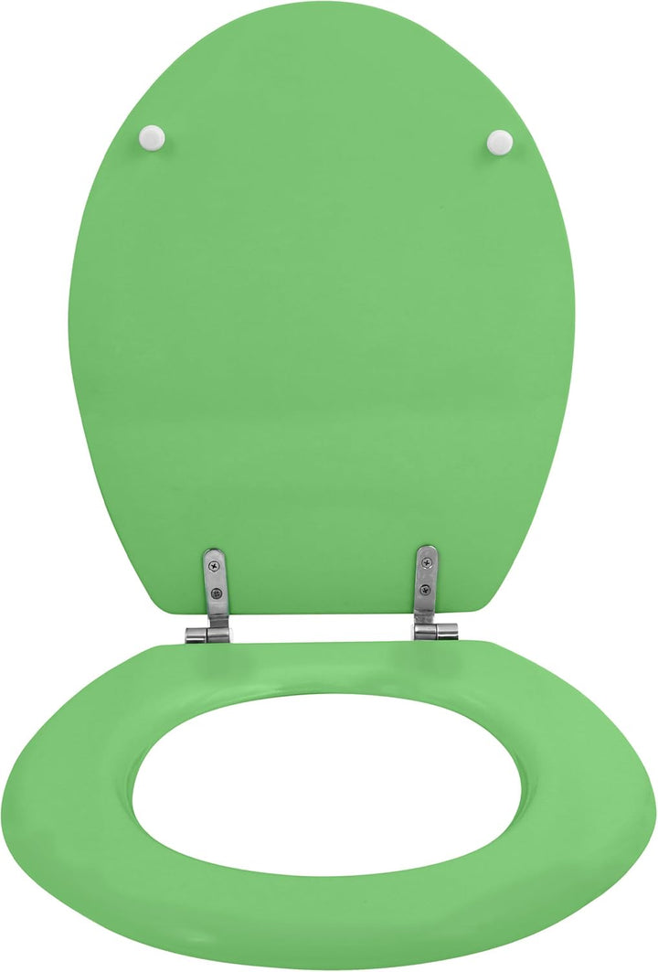 MSV - CLÉO MDF-WC-Sitz - Edelstahlscharniere - Absenkautomatik - Ø 370 x 450 mm - Mattes Basilikumgr