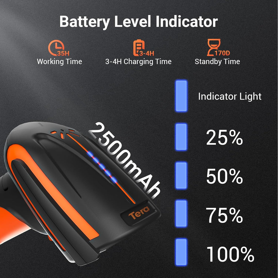Tera Pro 3 in 1 Barcodescanner Kabellos QR 2D 1D Bluetooth Wireless 2,4G & Kabelgebunden USB-C Indus