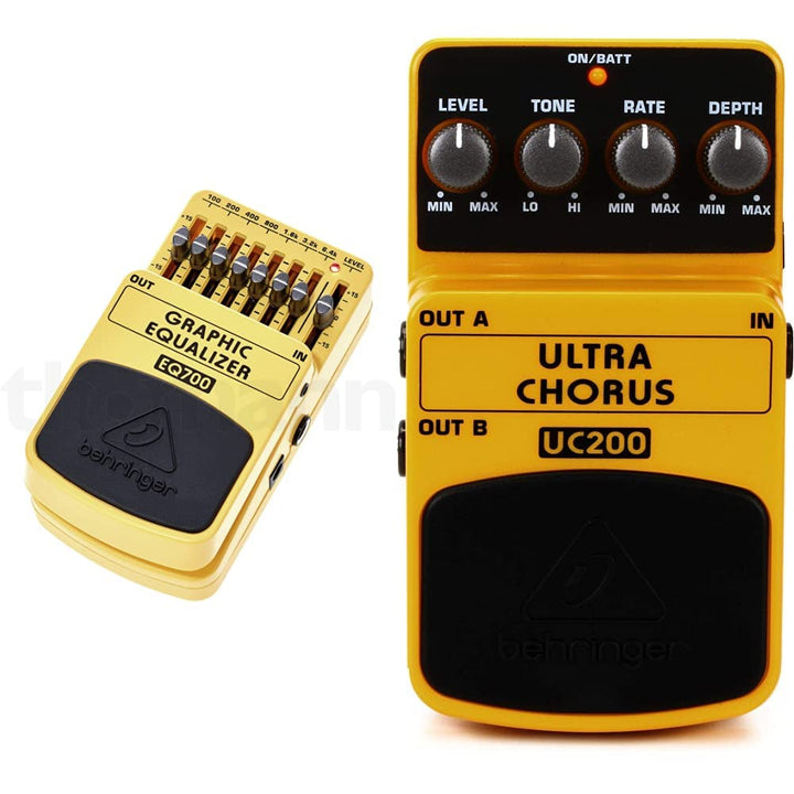 Behringer EQ700 Ultimativer 7-Band-Grafik-Equalizer & UC200 Ultimatives Stereo-Chorus-Effektpedal GR