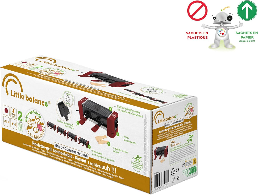 LTTLE BALANCE 8950 Happy Connect 2-4 Mouuuh…!, Raclette für 1 oder 2 Personen, Montage in Reihe von