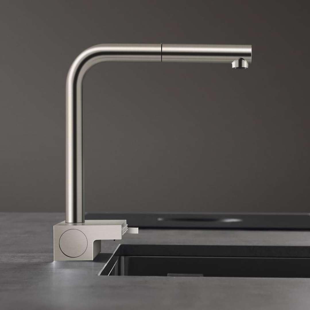 hansgrohe 73830800 Aquno Select M81 250, Ausziehauslauf, 2jet, sBox Edelstahl Finish Einhebel-Küchen