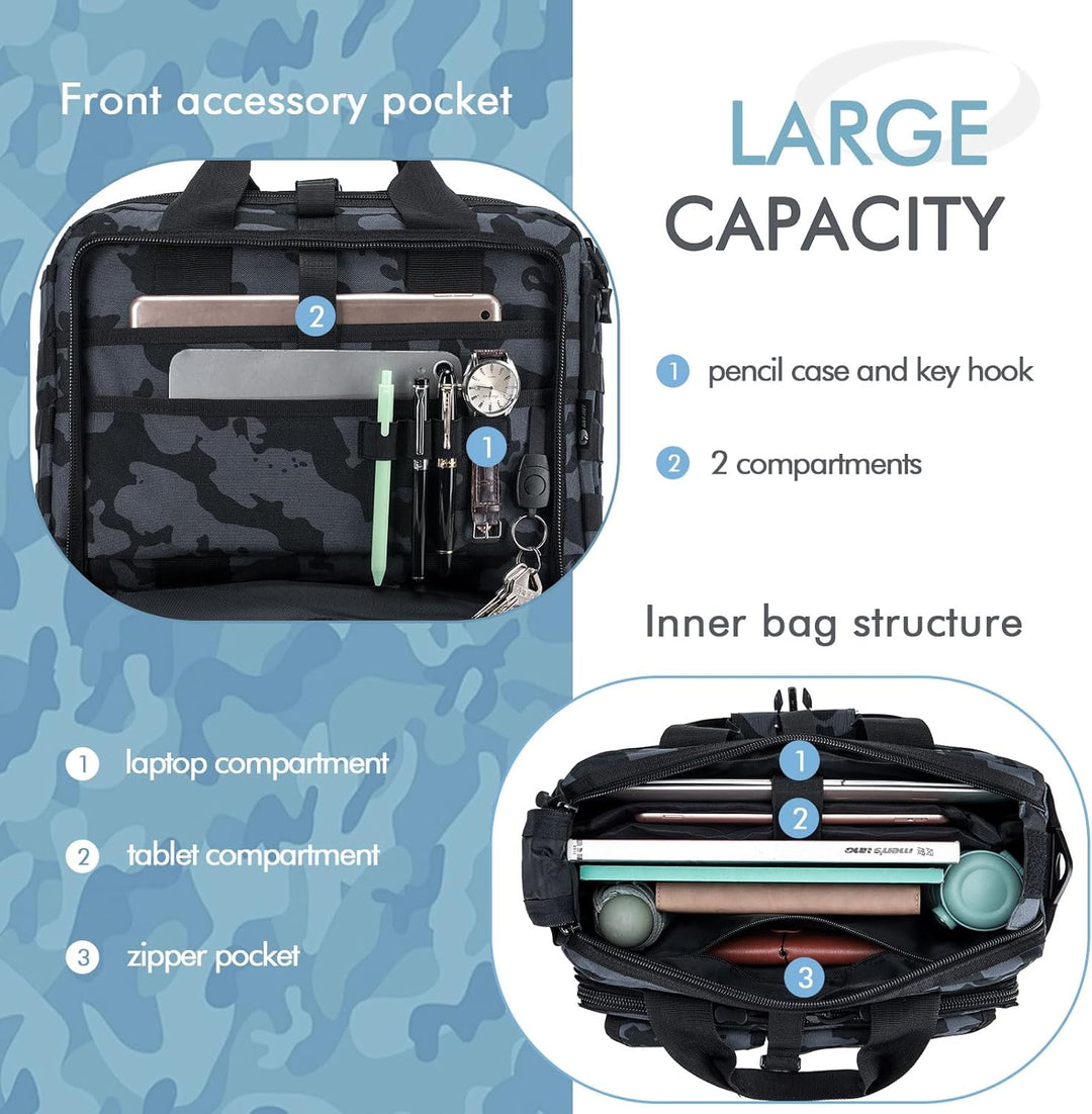 BAGZY Arbeitstasche Herren Multifunktional Taktische Tasche Range Bag Laptoptasche 14/15,6/17 Zoll A
