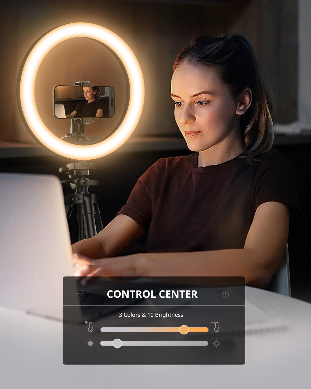 UBeesize Ringlicht mit Stativ, 12 Zoll Selfie Ringlicht mit 50 Zoll Stativ für Live Stream/Makeup/Yo
