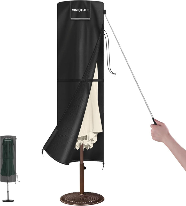 SIMPHAUS Schirm Schutzhülle für Gartendusche Abdeckhaube Sonnenschirm Abdeckung 2 bis 4m Ampelschirm
