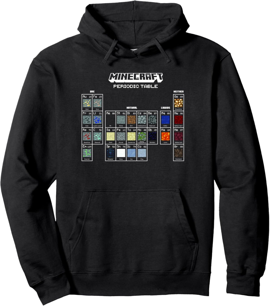 Minecraft Periodic Table Of Blocks Pullover Hoodie