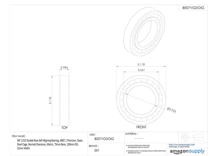 SKF Pendelkugellager 1215