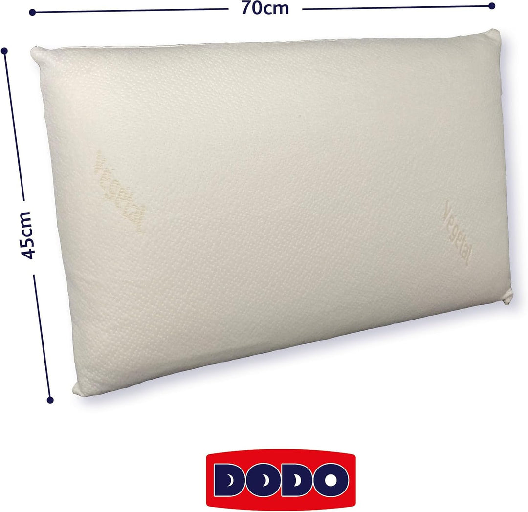 Dodo Kopfkissen, ergonomisch, pflanzlich, 45 x 70 cm, Memory-Form, rechteckig, Füllung 100% MDF, Unt