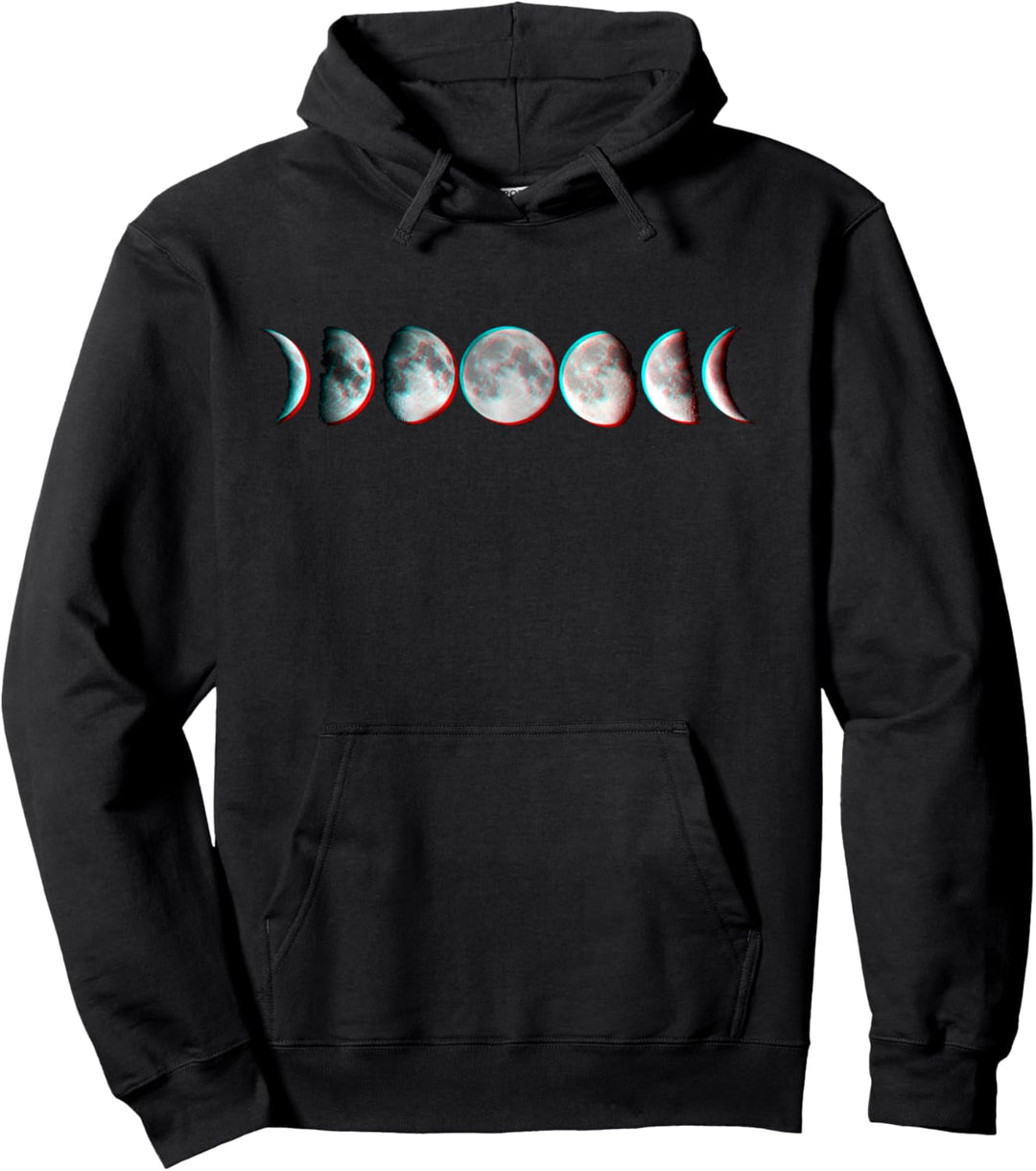 Mondphase Glitch Himmlischer Raum Grunge Goth Witchy Witch Pullover Hoodie