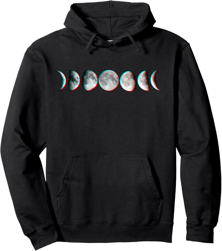 Mondphase Glitch Himmlischer Raum Grunge Goth Witchy Witch Pullover Hoodie