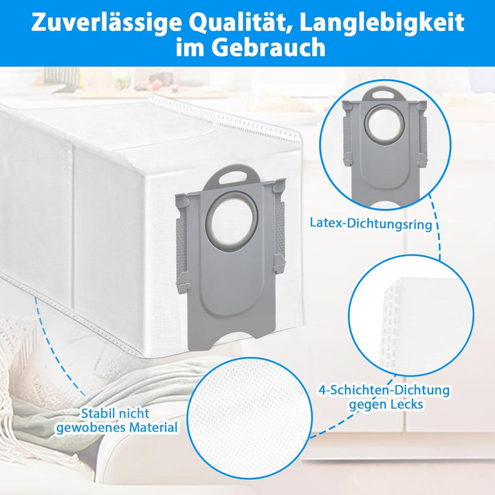 12 Stück Staubbeutel für Roborock QV 35A/Qrevo S5V/QV35S/Q Revo/Saros 10R/Saros10/Q Revo S/Qrevo Pro