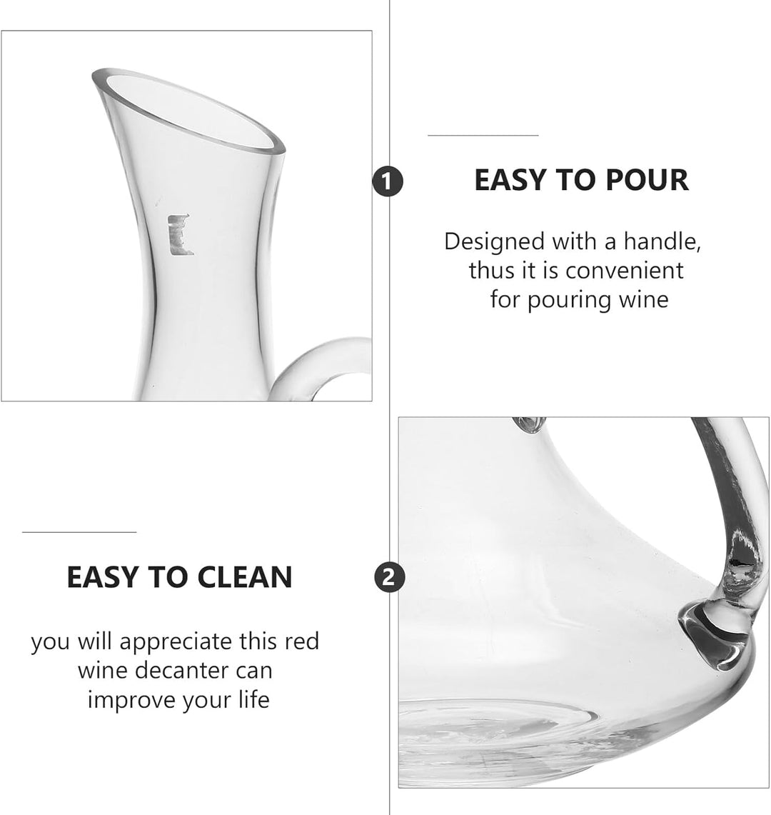 Homoyoyo Transparenter Glas weindekanter mit Henkel Kreativer Ausgiesser Bruchsicher Elegant Geformt