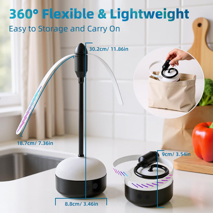 2er-Pack fliegenwedler mit LED-Beleuchtung für Tisch, wiederaufladbar, ideal für Camping, Partys, Re