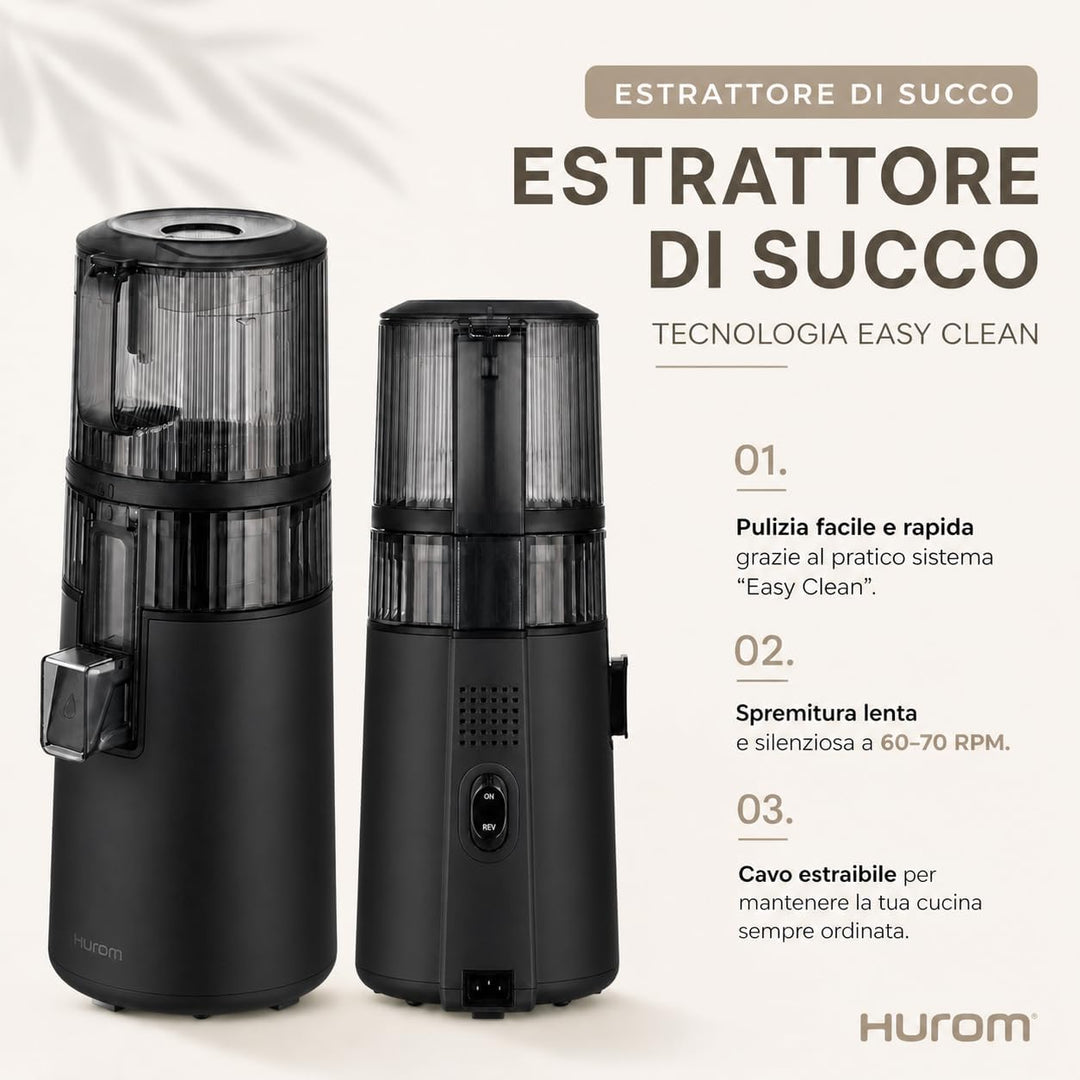 HUROM H70 Easy Clean Slow Entsafter | Entsafter für Gemüse mit hoher Kapazität | Kaltgepresster Ents