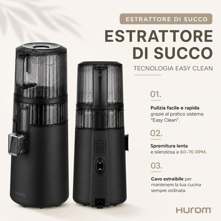 HUROM H70 Easy Clean Slow Entsafter | Entsafter für Gemüse mit hoher Kapazität | Kaltgepresster Ents