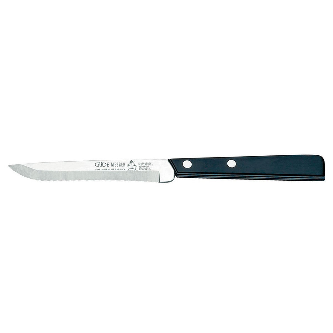 GÜDE Solingen - Universalmesser schwarz / weiss mit Wellenschliff, 11 cm, UNI, POM Schwarz 1 - Pack,