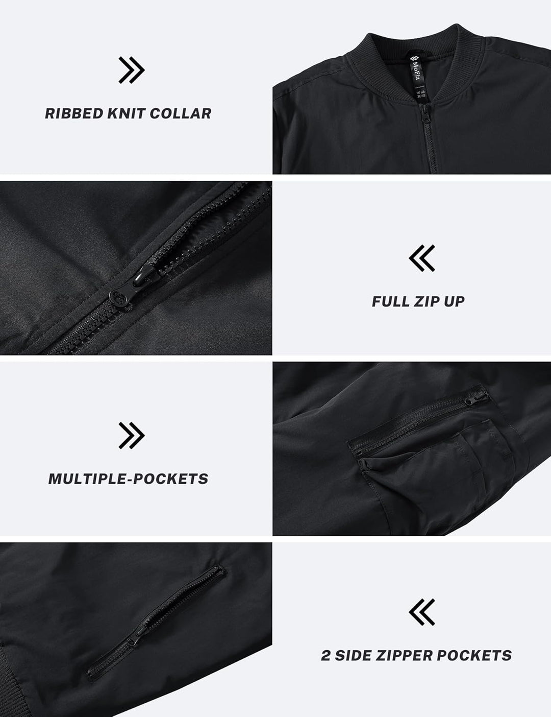 MoFiz Bomberjacke Herren Warm Gefüttert Winterjacke Übergangsjacke US Fliegerjacke Militär Bomber St
