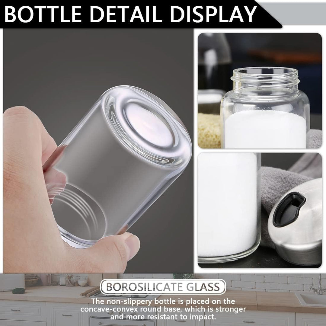 aiface Gewürzgläser mit Drehdeckel 2 Stück, Gewürzdosen aus Borosilikatglas, 200ml Gewürzstreuer mit