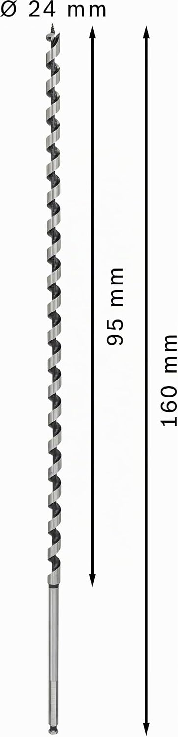 Bosch Professional Holzschlangenbohrer mit 1/4"-Sechskantschaft (Ø 12 mm) Durchmesser: 12/Gesamtläng