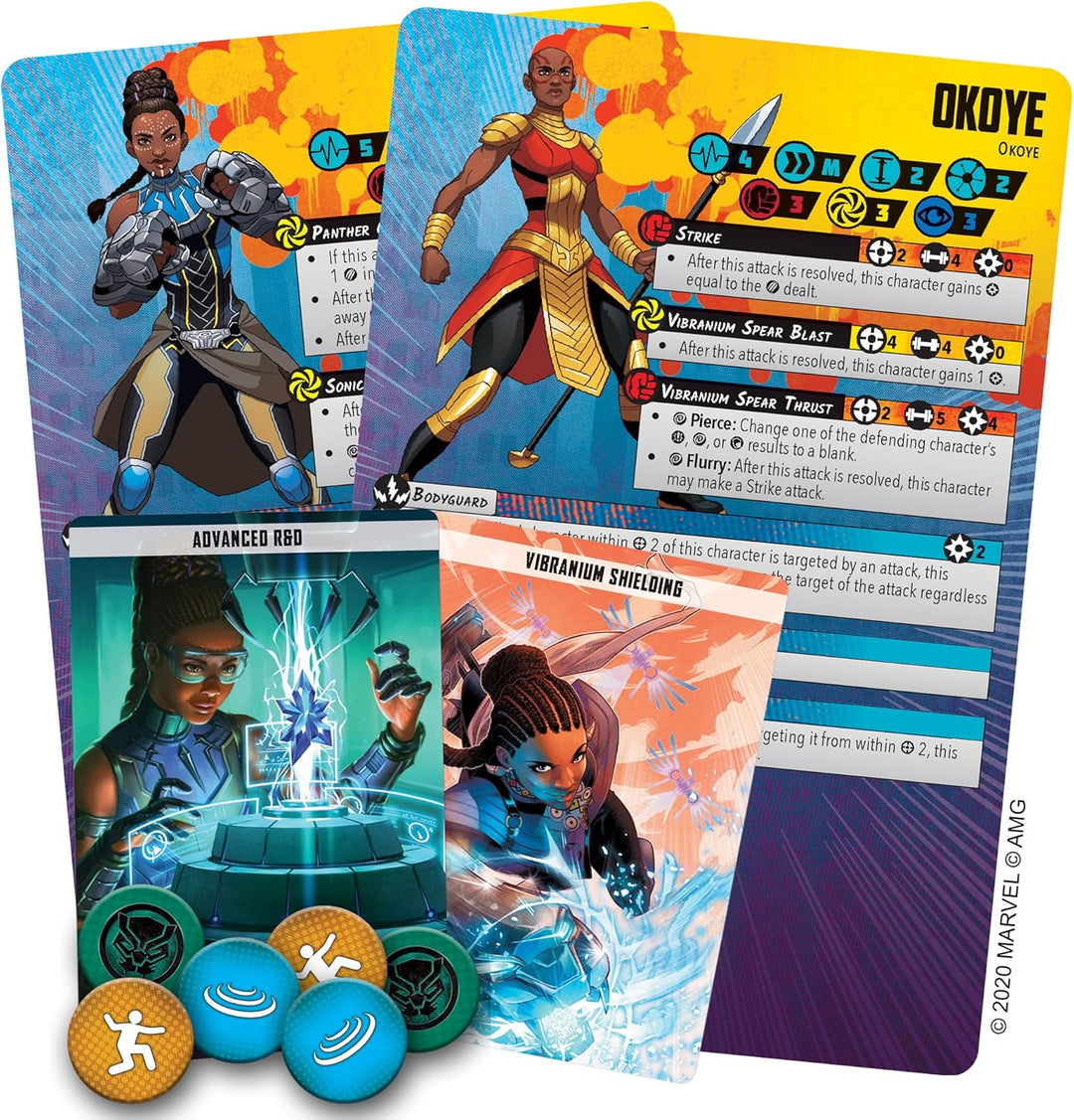 Atomic Mass Games , Marvel Crisis Protocol: Character Pack: Shuri and Okoye, Miniatures Game, Ages 1