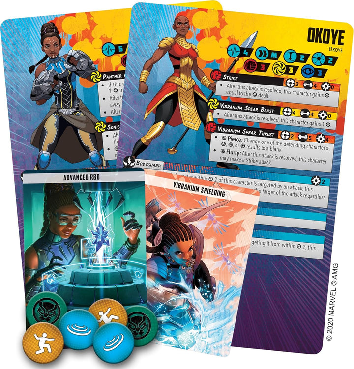 Atomic Mass Games , Marvel Crisis Protocol: Character Pack: Shuri and Okoye, Miniatures Game, Ages 1