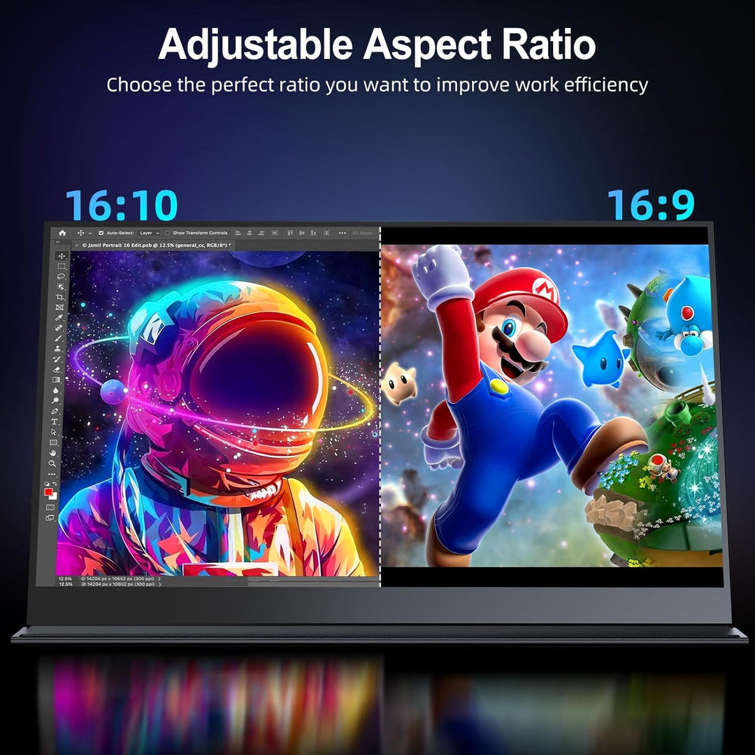 UPERFECT Portable Monitor 2K 120Hz 15.6 Zoll Tragbarer Monitor USB C Display mit 2560 * 1440 100% sR