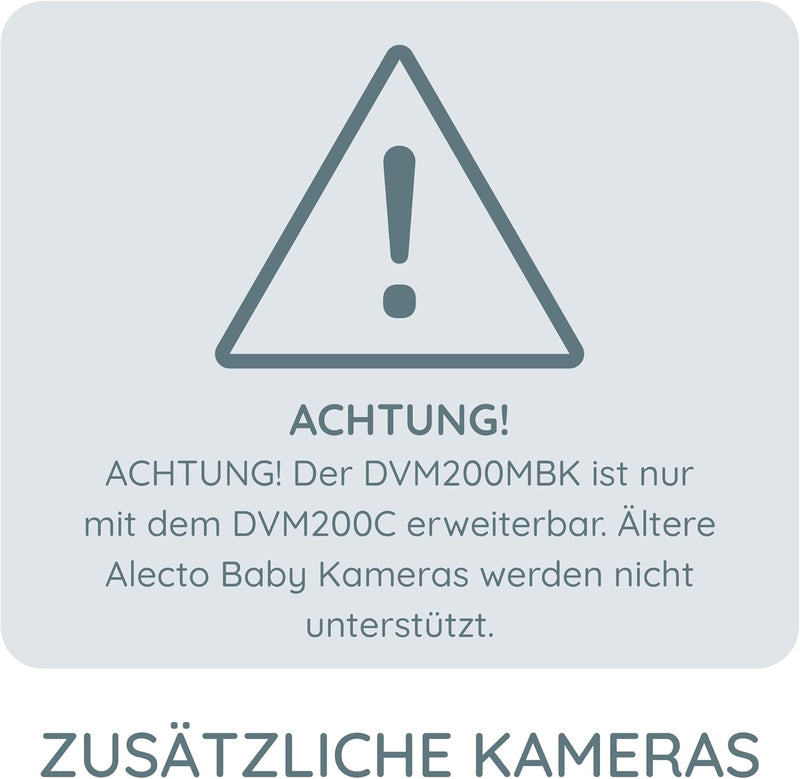 Alecto DVM200MBK Funk Babyphone steuerbarer Kamera - 100% störungsfreie Babyfon - Indoor Baby Monito