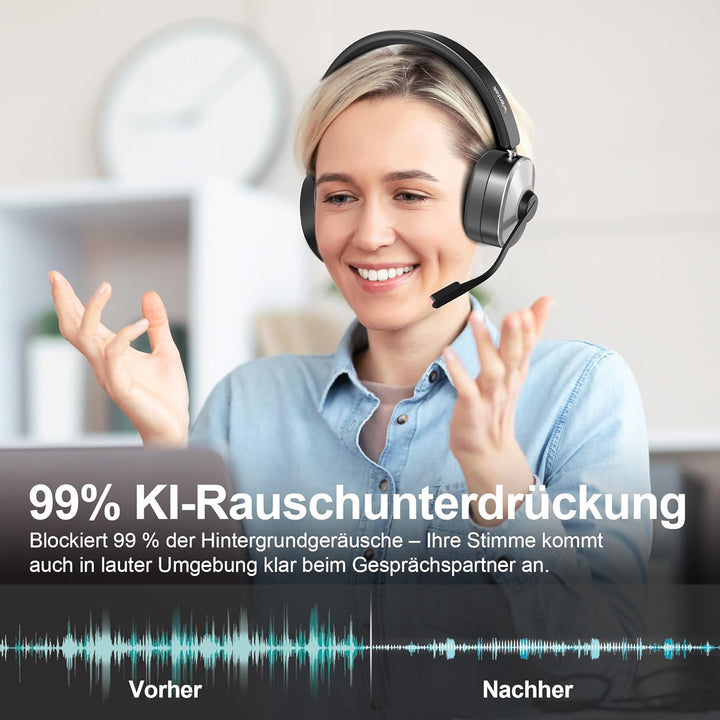 Wantek Bluetooth Headset with Microphone WK-162SBTC-DE, WK-162SBTC-DE