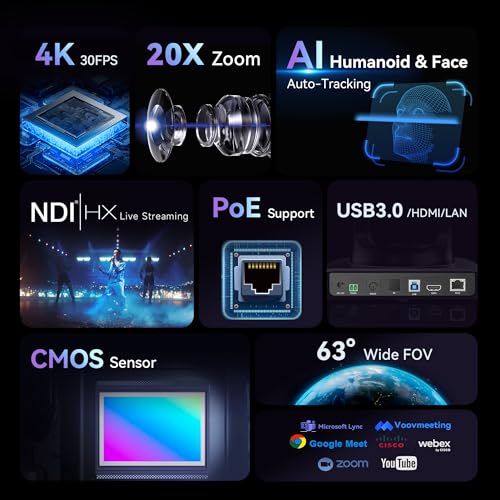 Tenveo 4K PTZ Kamera mit NDI &amp; AI-Tracking（3PCS）+PTZ Controller+Video Mixer Switcher