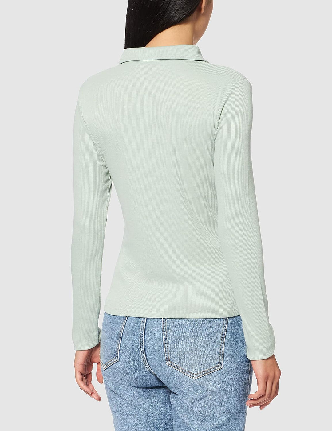NA-KD Damen Buttoned Collar Top Hemd XXS Lichtgrün, XXS Lichtgrün