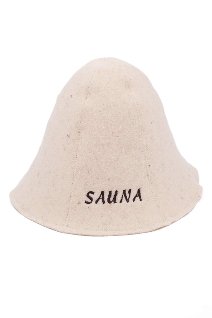 Ger3as Saunahut 100% Wolle mit Stickerei für Damen und Herren, Wellness Mütze Premium Qualität, Saun