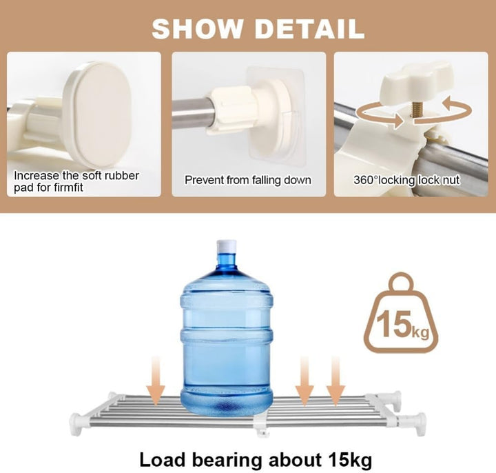 Hershii Teleskop Kleiderschrank System Schrank Kleiderstange Erweiterbar Regalteiler Kleideraufbewah