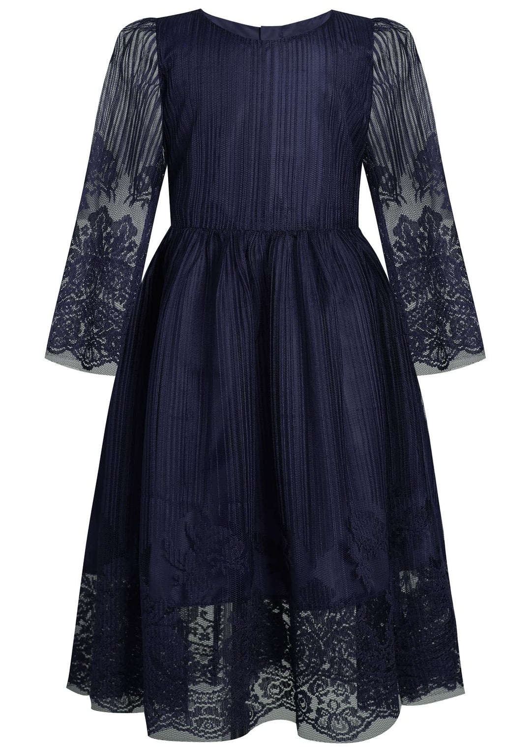 BONNY BILLY Mädchen Kleider Vintage Spitze Tüll Festlich Hochzeit Lang Abendkleid Ballkleid Partykle
