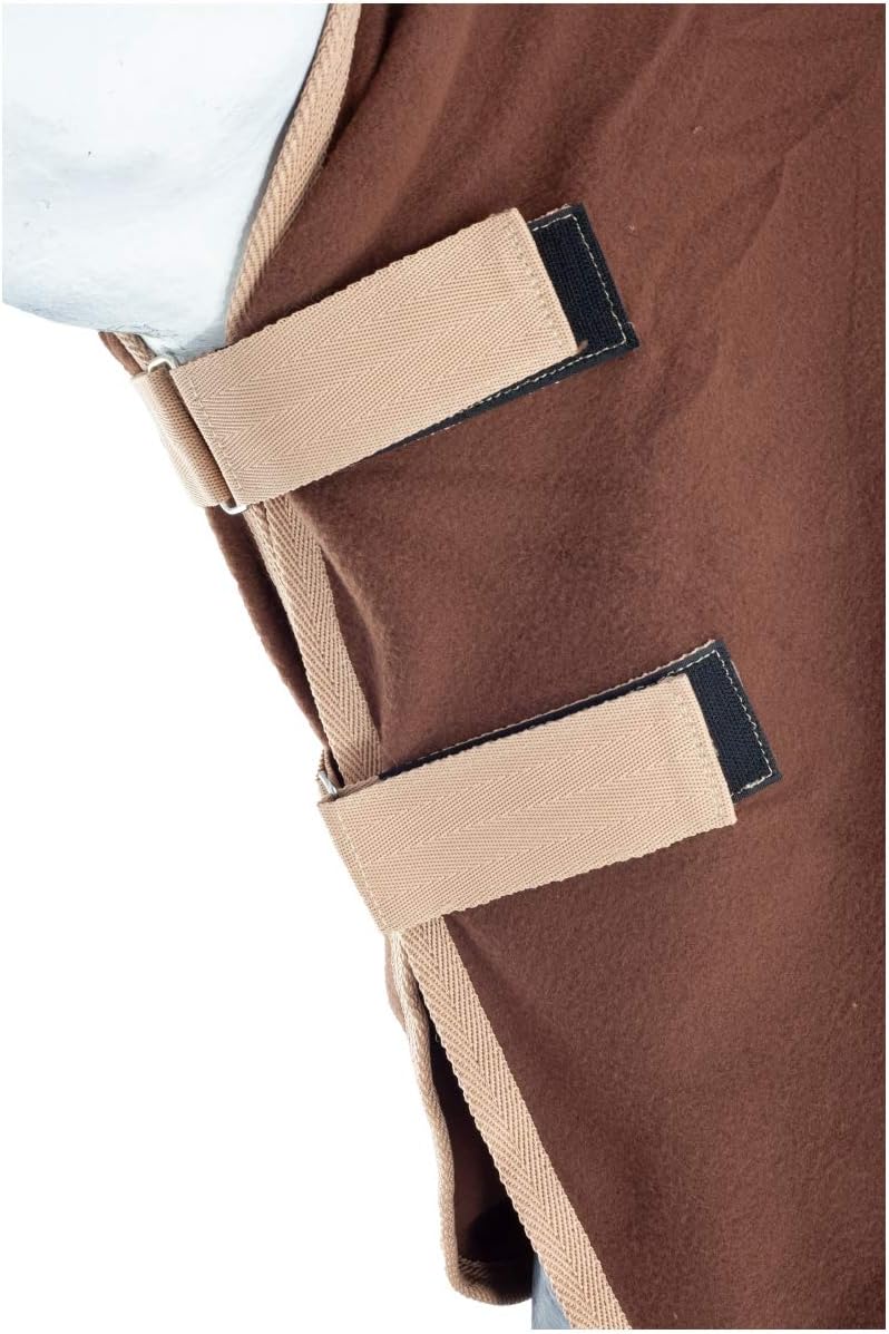 RL24 Abschwitzdecke mit Halsteil und Kreuzgurt (abnehmbar) BASICLINE Dunkelbraun 125cm, dunkelbraun