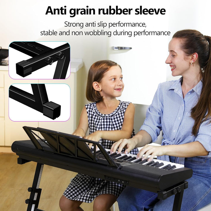 TERENCE Piano Keyboard Ständer Z-Stil Klavierständer Verstellbar 7-stufig einstellbar Höhe 57-80cm H