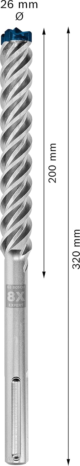 Bosch Professional 1x Expert SDS max-8X Hammerbohrer (für Stahlbeton, Ø 26,00x320 mm, Zubehör Bohrha