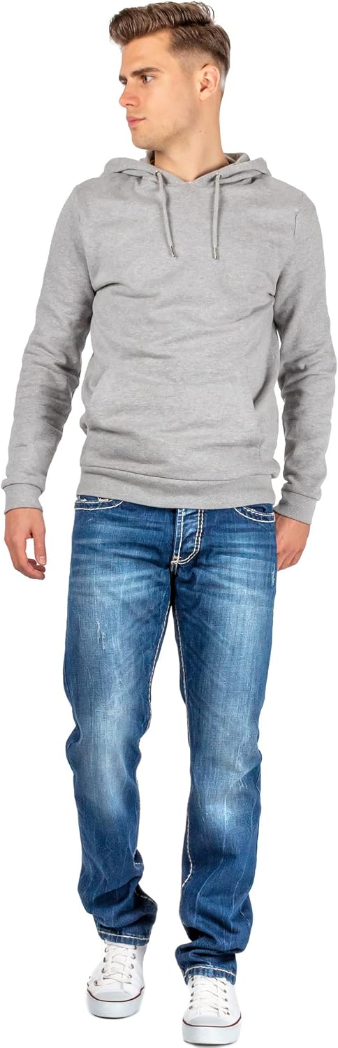 Cipo & Baxx Herren Jeans mit dicken Nähten 28W / 32L Blau - 04, 28W / 32L Blau - 04