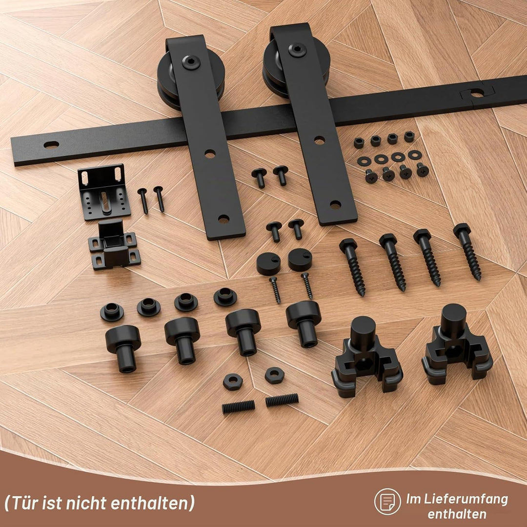 BONIKLUBA 4.5FT/137cm Mini Schiebetür-Hardware-Kit für Eintürige TV-Ständer, Kleiner Kleiderschrank
