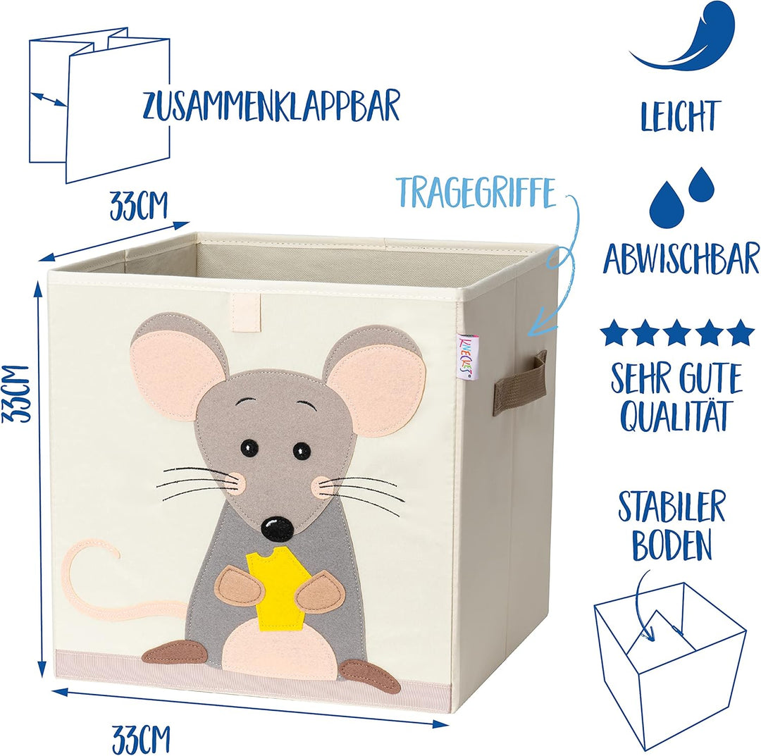 Premium Aufbewahrungsbox Kallax Kinder - 8 Motive (33x33x33cm) | Grösse passend als Kallax Boxen Kin