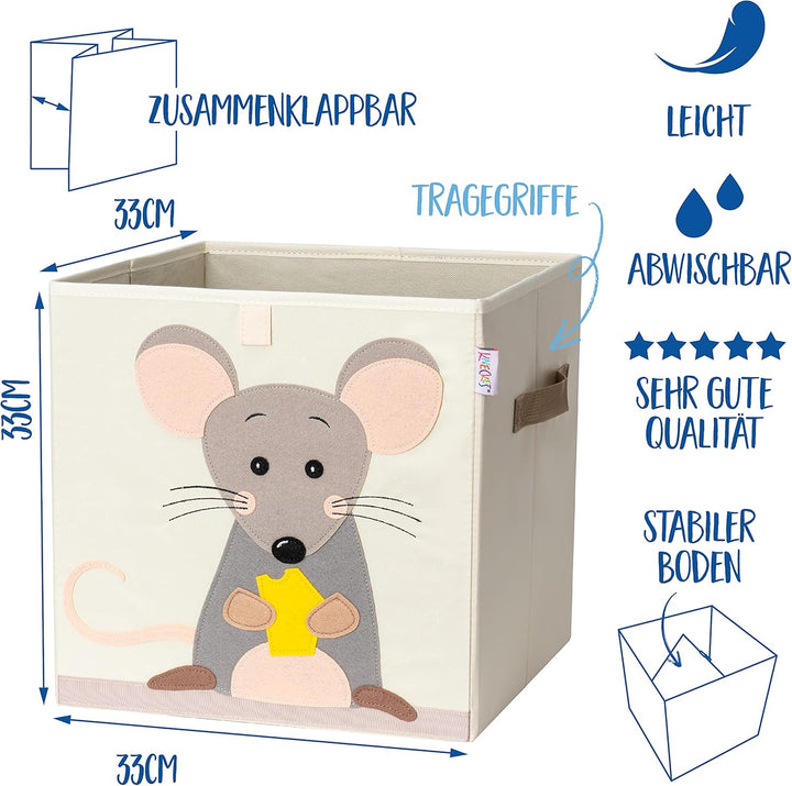 Premium Aufbewahrungsbox Kallax Kinder - 8 Motive (33x33x33cm) | Grösse passend als Kallax Boxen Kin