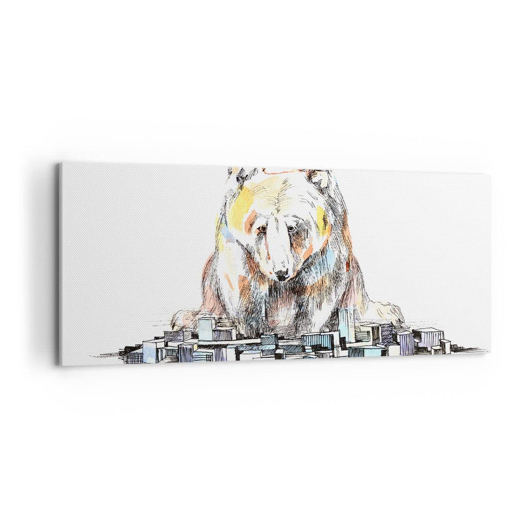 Wandbilder Dekoration Wohnzimmer Bär Spielzeug Spiel Illustration Panorama Bilder auf Leinwand 120x5