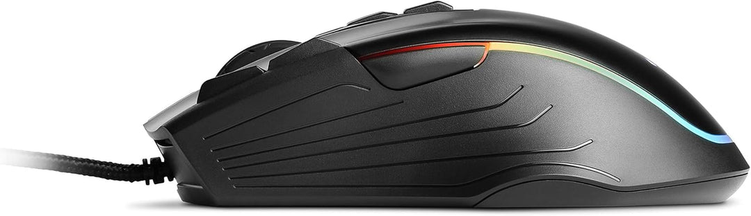 Nightmare - Gaming-Maus für Links- und Rechtshänder mit programmierbarer RGB-Beleuchtung, 11 Tasten