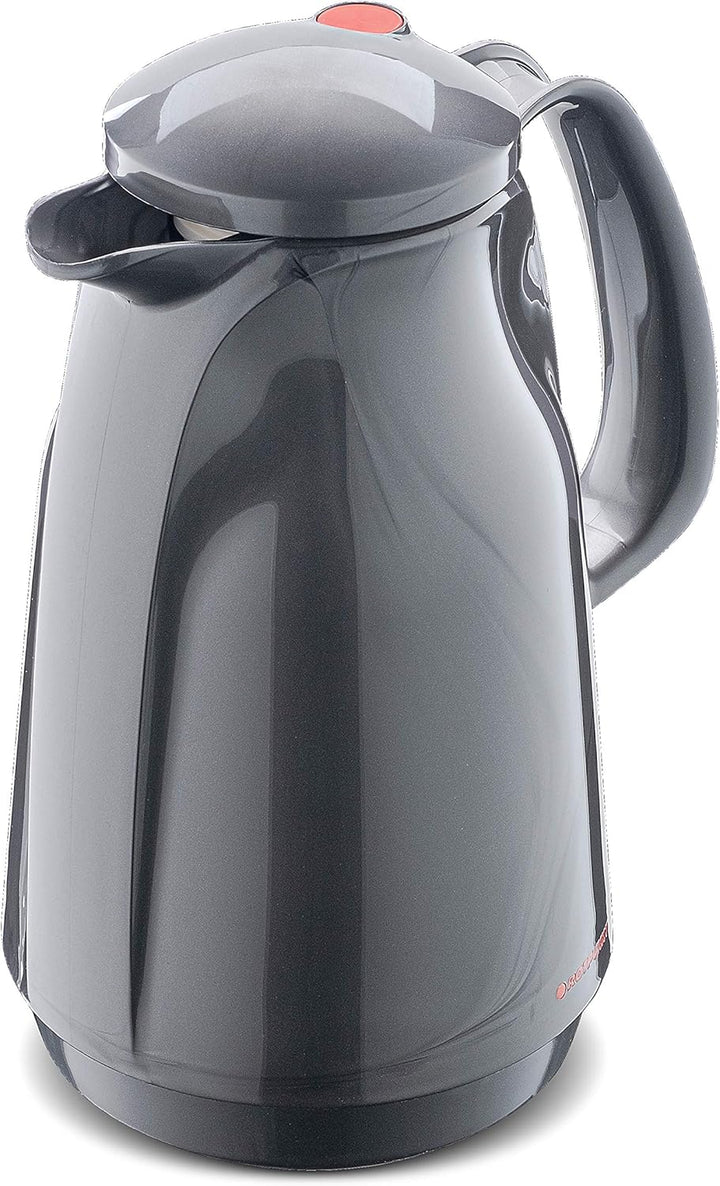 ROTPUNKT Isolierkanne 227 BELLA, 1,5 l titan, Glaseinsatz, BPA-frei, lange Isolierung 1500 ml Titang