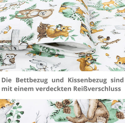 TupTam Unisex Baby Wiegenset 4-teilig Bettwäsche-Set: Bettdecke mit Bezug und Kopfkissen mit Bezug,