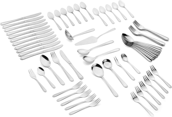 GRÄWE Besteckset für 12 Personen aus Edelstahl, Geschirrset, 68-teilig Set, nickelfrei, rostfrei, ha