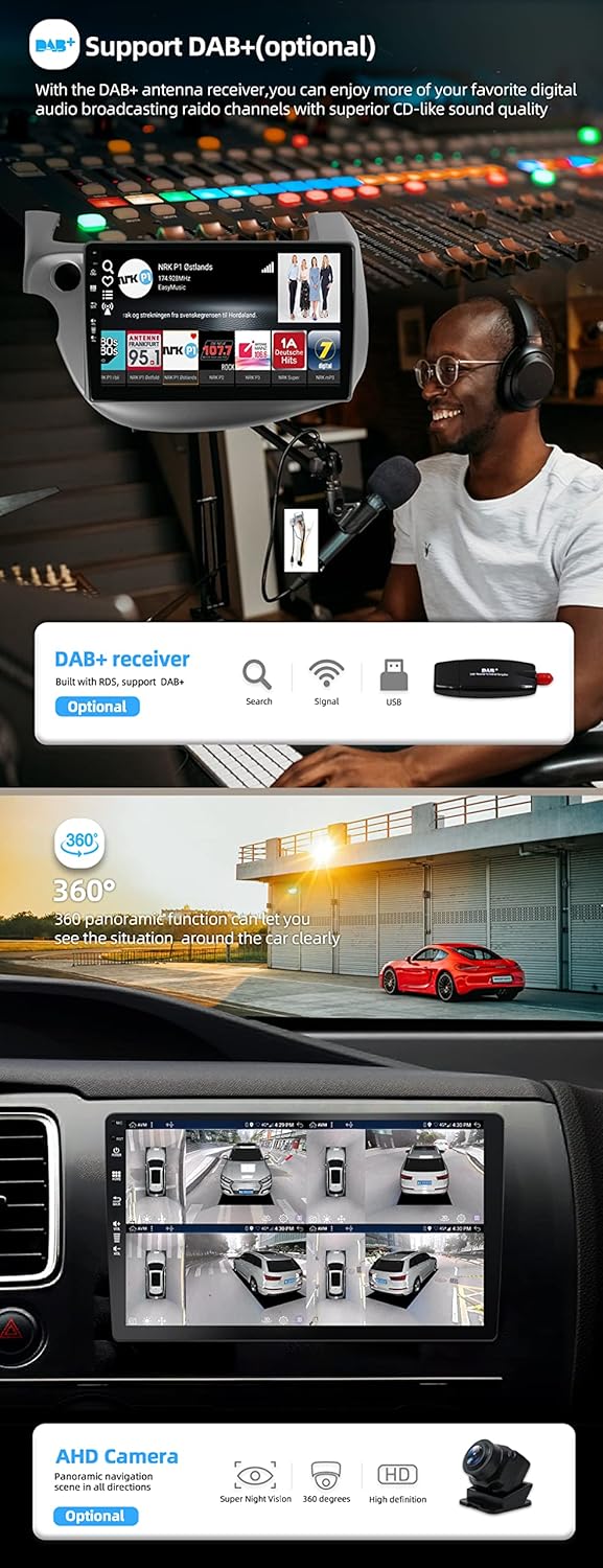 JOYX Android 12 IPS Autoradio Passt für Honda Fit/Jazz (2007-2014) - 4G+64G - Eingebaut DSP/Carplay/