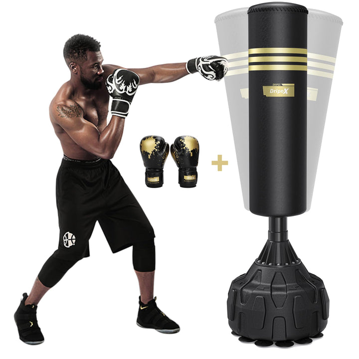 Dripex 165cm Freistehender Boxsack Standboxsäcke, MMA Boxpartner Boxing Trainer Heavy Duty Punchings
