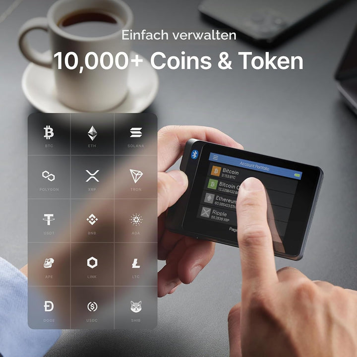 SecuX W20 - Sicherstes Crypto Hardware Portemonnaie mit Bluetooth - Grosser Touchscreen - Verwalten