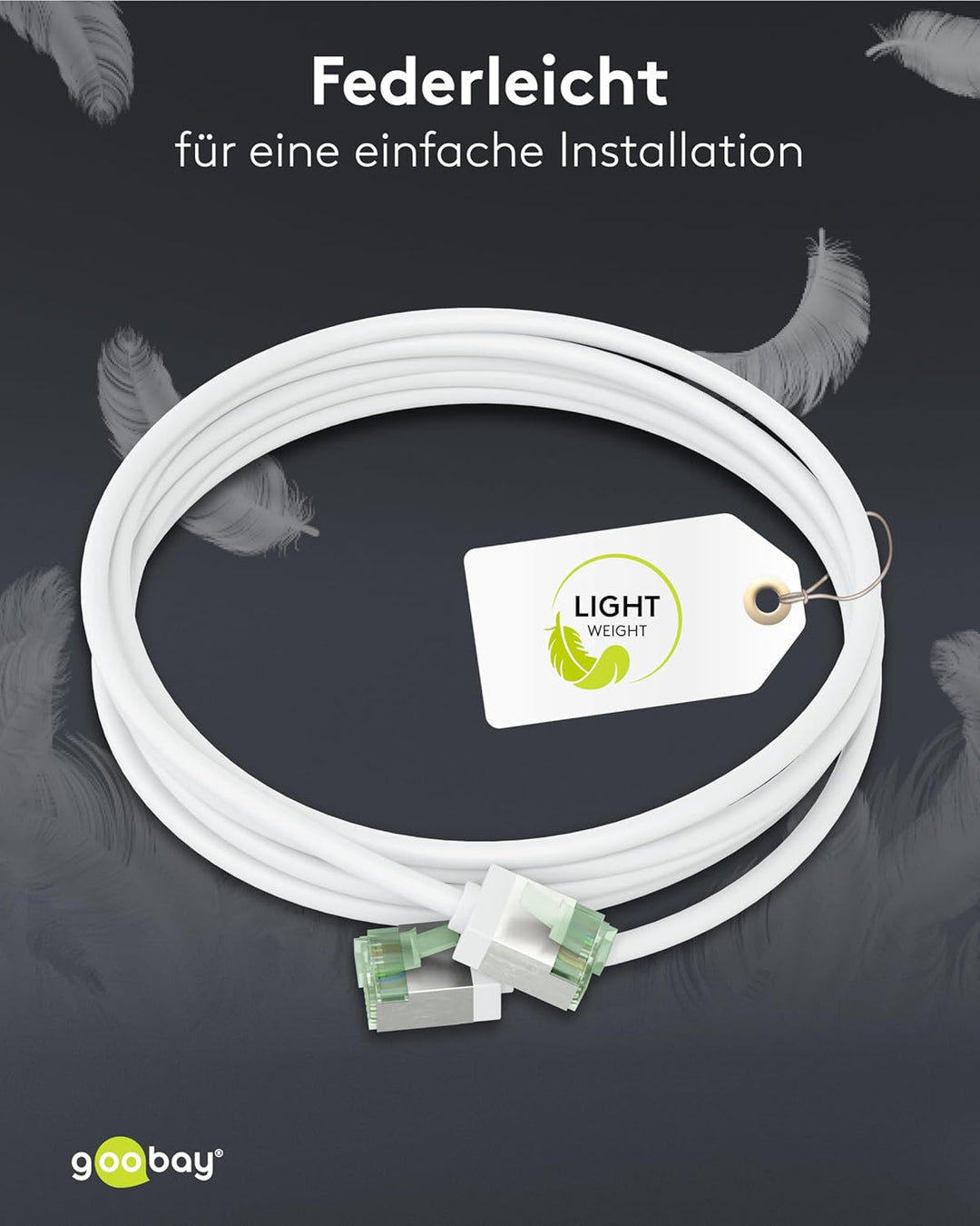 goobay CAT 8.1 Netzwerkkabel im 10er Set/Patchkabel geschirmt, super-Flexible, U/FTP/CU Ethernet Kab