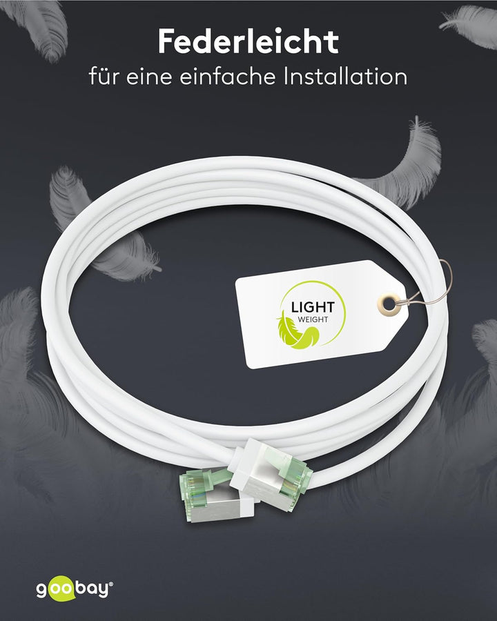 goobay CAT 8.1 Netzwerkkabel im 10er Set/Patchkabel geschirmt, super-Flexible, U/FTP/CU Ethernet Kab
